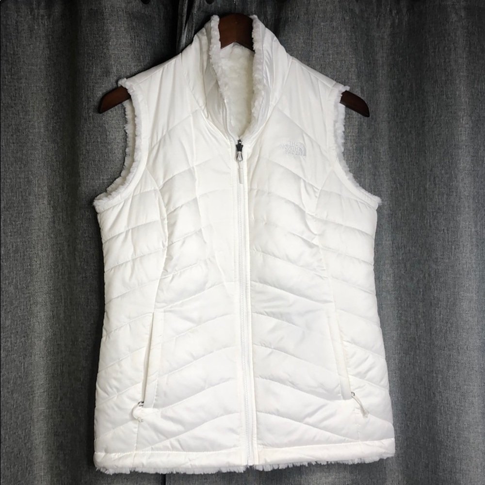 The North Face reversible white vest sz small